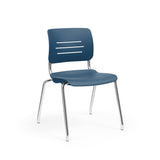 Grazie Four Leg Stack Chair Guest Chair, Cafe Chair, Stack Chair, Classroom Chairs KI Frame Color Chrome Shell Color Sky Blue 