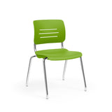 Grazie Four Leg Stack Chair Guest Chair, Cafe Chair, Stack Chair, Classroom Chairs KI Frame Color Chrome Shell Color Zesty Lime 