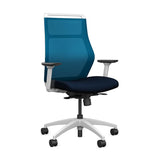 Hexy Conference Chair Conference Chair, Meeting Chair SitOnIt Frame Color White Mesh Color Electric Blue Fabric Color Navy