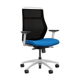 Hexy Conference Chair Conference Chair, Meeting Chair SitOnIt Frame Color White Mesh Color Onyx Fabric Color Electric Blue