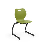 Intellect Wave Cantilever Chair 18" Classroom Chairs, Guest Chair, Cafe Chair, KI Frame Color Black Plastic Color Grass Green 