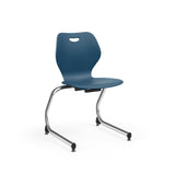 Intellect Wave Cantilever Chair 18" Classroom Chairs, Guest Chair, Cafe Chair, KI Frame Color Chrome Plastic Color Sky Blue 