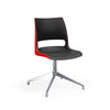 KI Doni Guest Chair | Four-star Swivel Base | 2 Tone Shell Guest Chair KI Shell Color Black Shell Color Poppy Red 