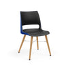 KI Doni Guest Chair w/ Tapered Wood Leg | 2 Tone Shell Guest Chair, Cafe Chair KI Wood Color Monticello Maple Shell Color Black Shell Color Ultra Blue