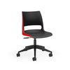 KI Doni Task Chair 2-Tone | Armless & with Arms | 5 Star Base Light Task Chair, Conference Chair, Computer Chair, Meeting Chair KI No Arms Shell Color Black Shell Color Poppy Red