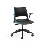 KI Doni Task Chair 2-Tone | Armless & with Arms | 5 Star Base Light Task Chair, Conference Chair, Computer Chair, Meeting Chair KI With Arms Shell Color Black Shell Color Surfs Up