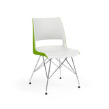 KI Doni Wire Tower Leg Base | 2 Tone Seat Shell | Armless Guest Chair, Cafe Chair, Stack Chair KI Shell Color Cottonwood Shell Color Zesty Lime 