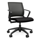 Movi Light Task Chair - Black Frame Office Chair, Conference Chair, Computer Chair, Teacher Chair, Meeting Chair SitOnIt Fabric Color Licorice Mesh Color Nickel 