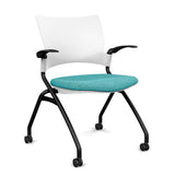Relay Nester Chair - Black Frame, Fabric Seat Nesting Chairs SitOnIt Arctic Plastic Fabric Color Mainstream Fixed Arms