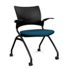 Relay Nester Chair - Black Frame, Fabric Seat Nesting Chairs SitOnIt Black Plastic Fabric color Deep Sea Fixed Arms