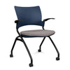 Relay Nester Chair - Black Frame, Fabric Seat Nesting Chairs SitOnIt Navy Plastic Fabric Color Carbon Fixed Arms