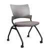 Relay Nester Chair - Black Frame, Fabric Seat Nesting Chairs SitOnIt Sterling Plastic Fabric Color Carbon Armless