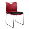 Rowdy Stack Chair, Fabric Seat - Chrome Frame Guest Chair, Cafe Chair, Stack Chair SitOnIt Red Plastic Fabric Color Licorice Armless