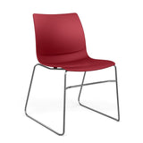 SitOnIt Baja Wire Rod | Plastic Shell | Armless Guest Chair, Cafe Chair, Stack Chair SitOnIt Frame Color Chrome Plastic Color Red 