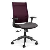 Wit Highback Office Chair Office Chair, Conference Chair, Teacher Chair SitOnIt Grape Mesh Fabric Color Kiss Carpet Castors