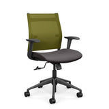Wit Midback Office Chair Office Chair SitOnIt Apple Mesh Fabric Color Kiss Carpet Castor