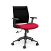 Wit Midback Office Chair Office Chair SitOnIt Onyx Mesh Fabric Color Fire Carpet Castor