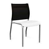 Wit Side Chair Armless Guest Chair SitOnIt Arctic Plastic Onyx Mesh Silver Frame