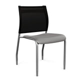 Wit Side Chair Armless Guest Chair SitOnIt Slate Plastic Onyx Mesh Silver Frame