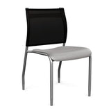 Wit Side Chair Armless Guest Chair SitOnIt Sterling Plastic Onyx Mesh Silver Frame