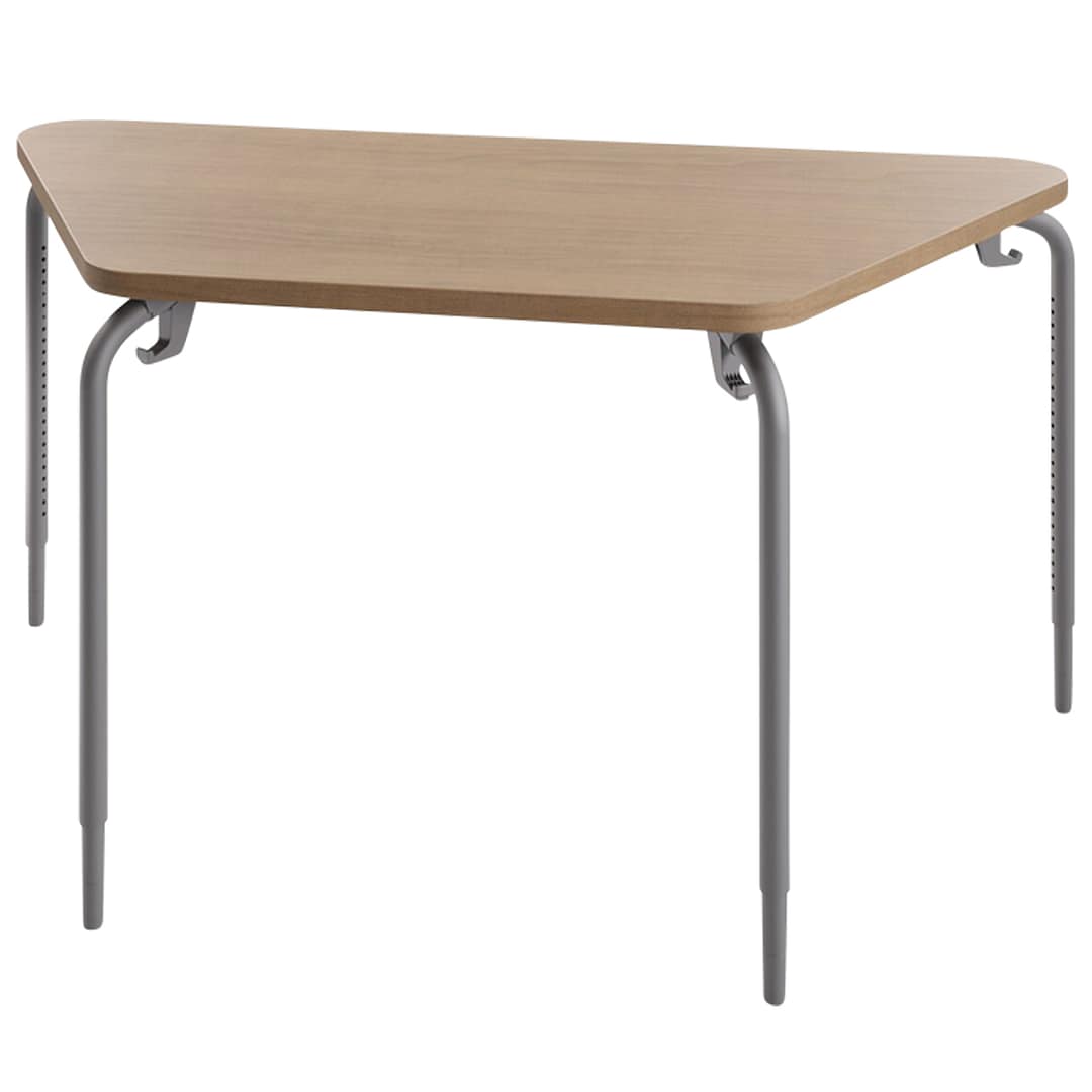 Numbers™ High Range Trapezoid Table 30 x 60 — Adjustable Height Trapezoid Table in French Pear