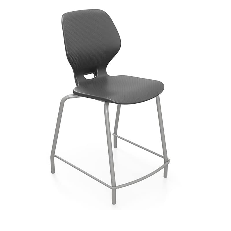 Numbers™ Fixed Height Stool — 22" Numbers Fixed Height Stool in Charcoal