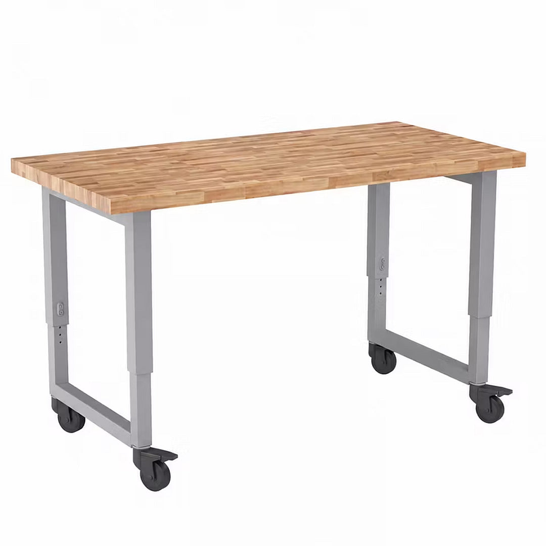 Planner® Studio 30″ x 60” Butcher Block Table — 30x60 Size - Shown with Butcher Block and Without Optional Footrest 