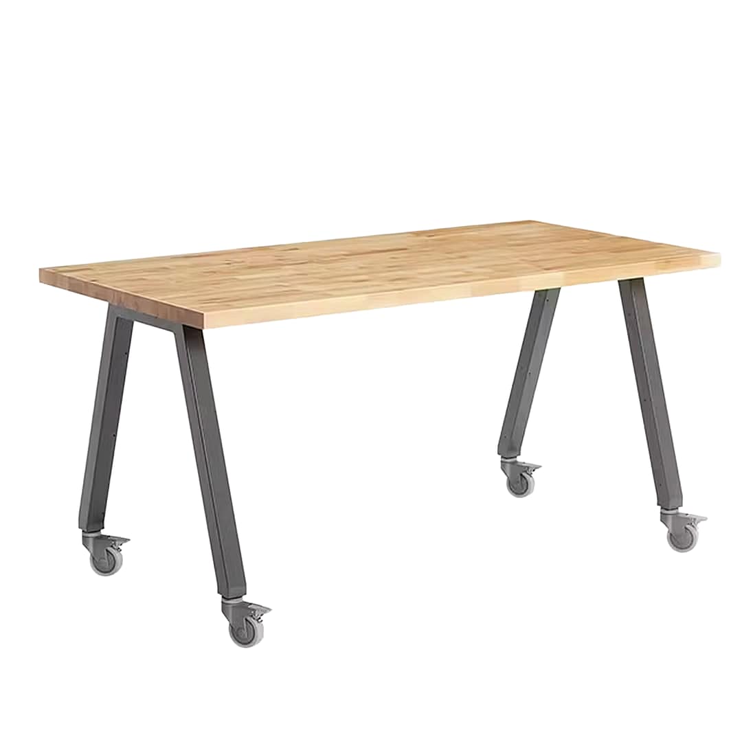 Planner® Studio 36″x72″ Butcher Block Table — Model 25214BUTCHER 36" x 72" @ 36"h, shown in Butcher block top and Charcoal frame.