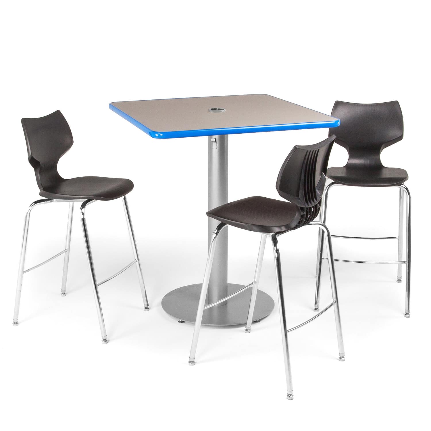 Cafe Table Square Top, Circular Base — 24" Circular Base @ 42" Standing Height, with 36" square top.