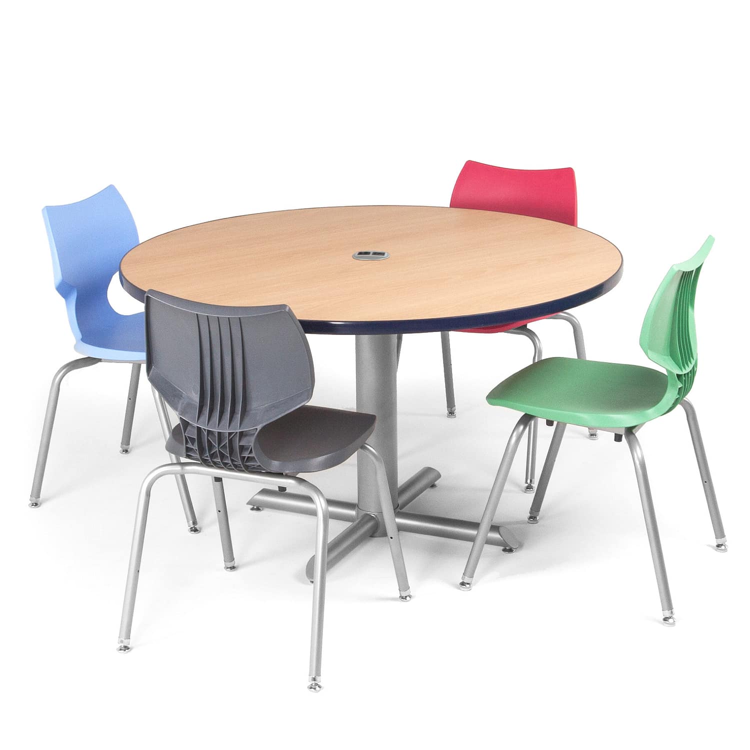 Cafe Table Round Top, Criss-Cross Base — 30" Criss-Cross Base @ 29" Sitting Height, with 42" round top.