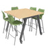 Planner® Studio – 48″ Deep — Model 25246f 48" x 48" @ 40"h, shown in Mission Maple top and Platinum frame with 28" Flavors stools.
