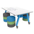 Planner® Studio – 42″ Deep — Model 25230f 42" x 72" @ 29"h, shown in Whiteboard top and Cerulean frame with oodle stools.