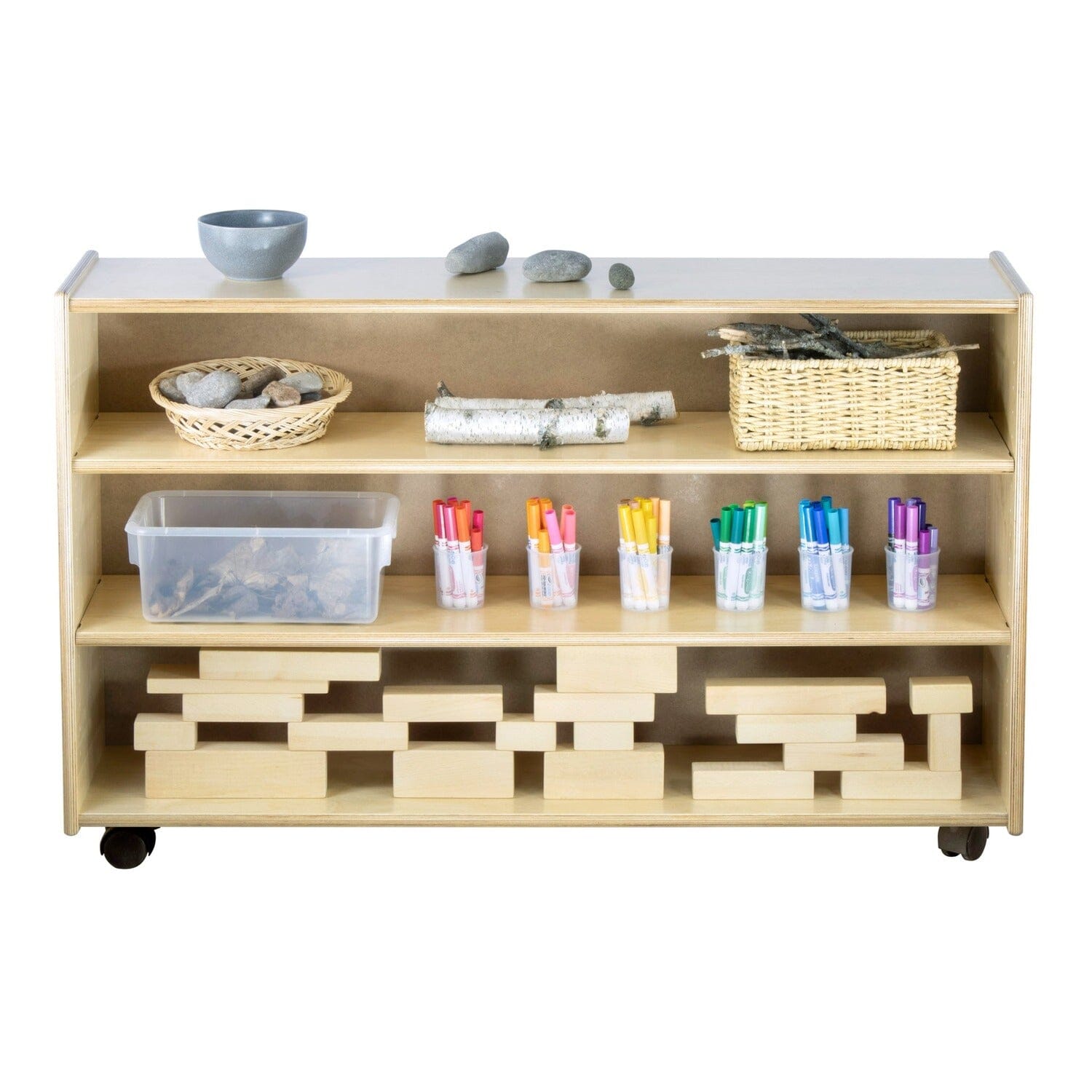 Adjustable 2 Shelf Units: Mid-Height Narrow | Trojan Classroom Furniture Early Learning Tables & Seating Trojan Classroom Furniture 