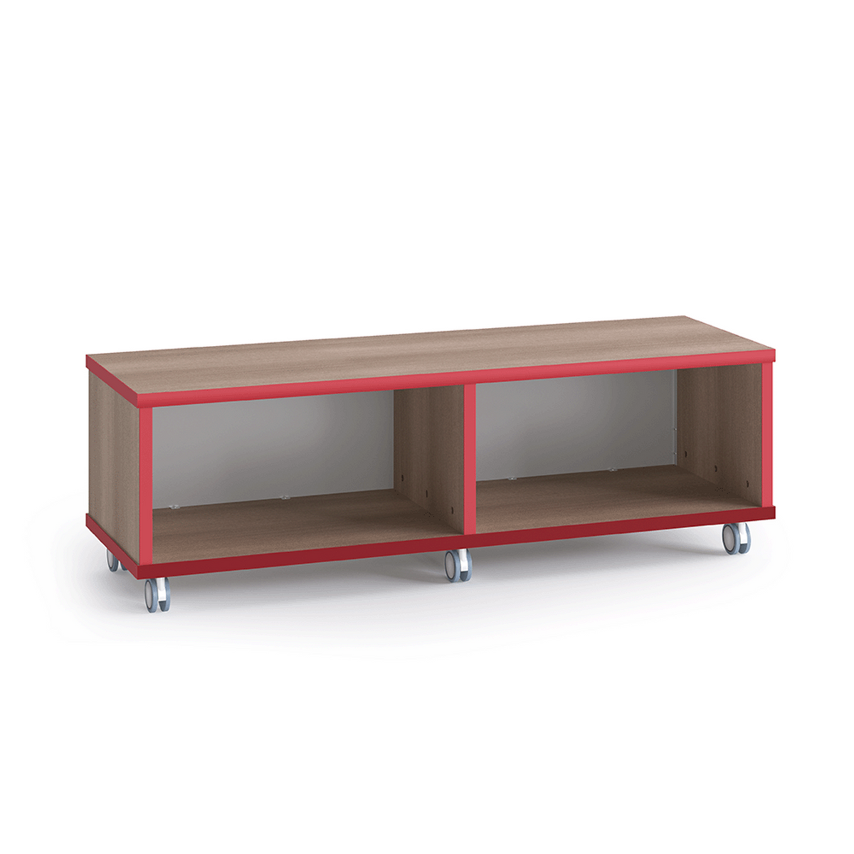 Red Loft Oak Strive Shelf on casters, 18 inch