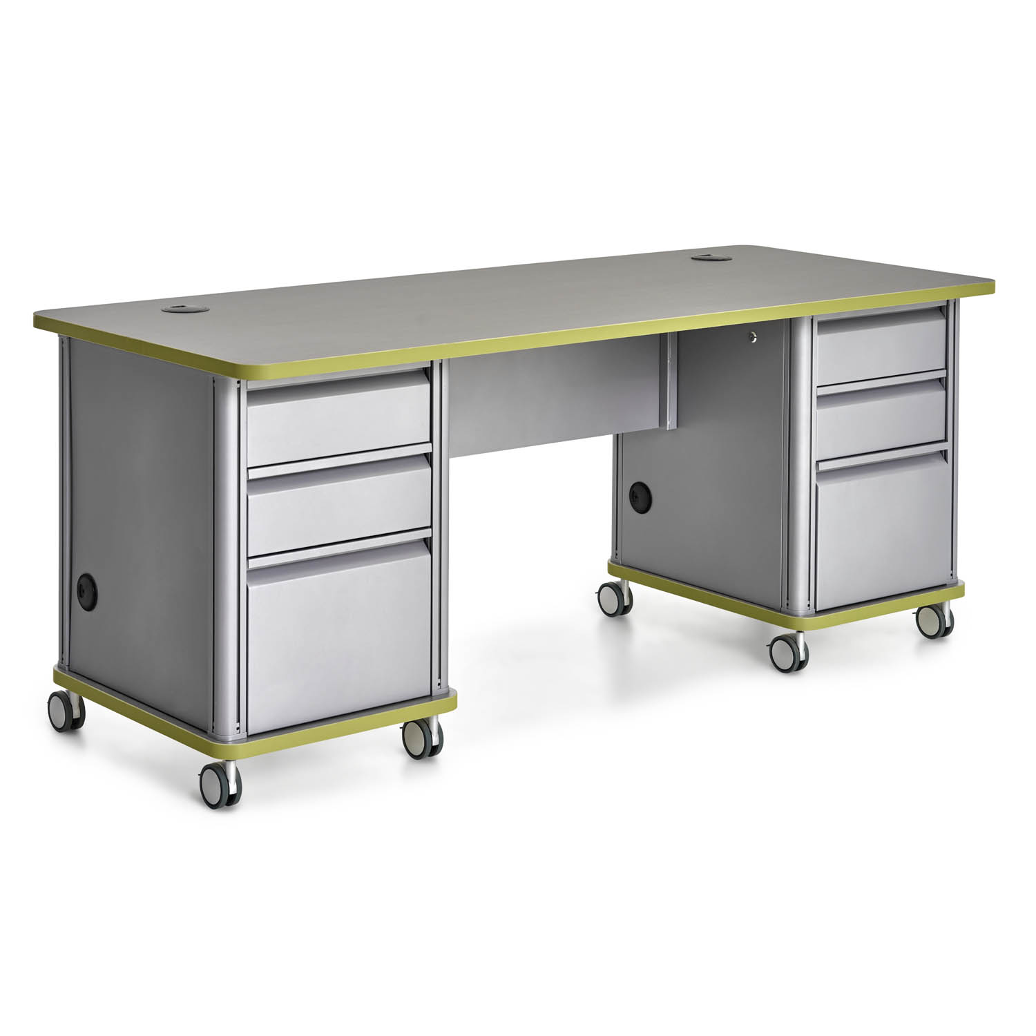 Accelerator double-pedestal teacher desk, 30x72