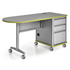 Accelerator single-pedestal bullet teacher desk, right-hand