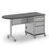 Accelerator single-pedestal desk in multiple colorways