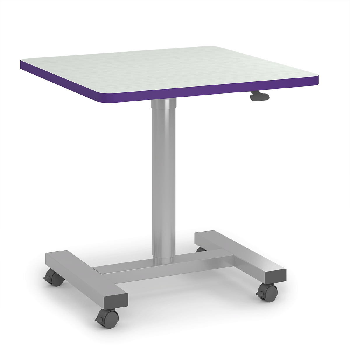 Purple and gray Accelerator Sit Stand, square top