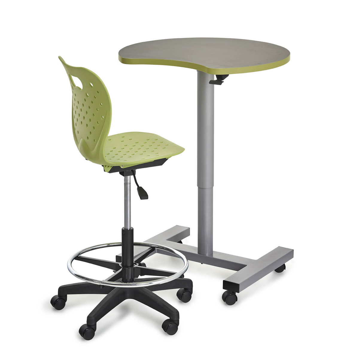 Accelerator sit-stand crescent, 30-inch, with gas-lift chair