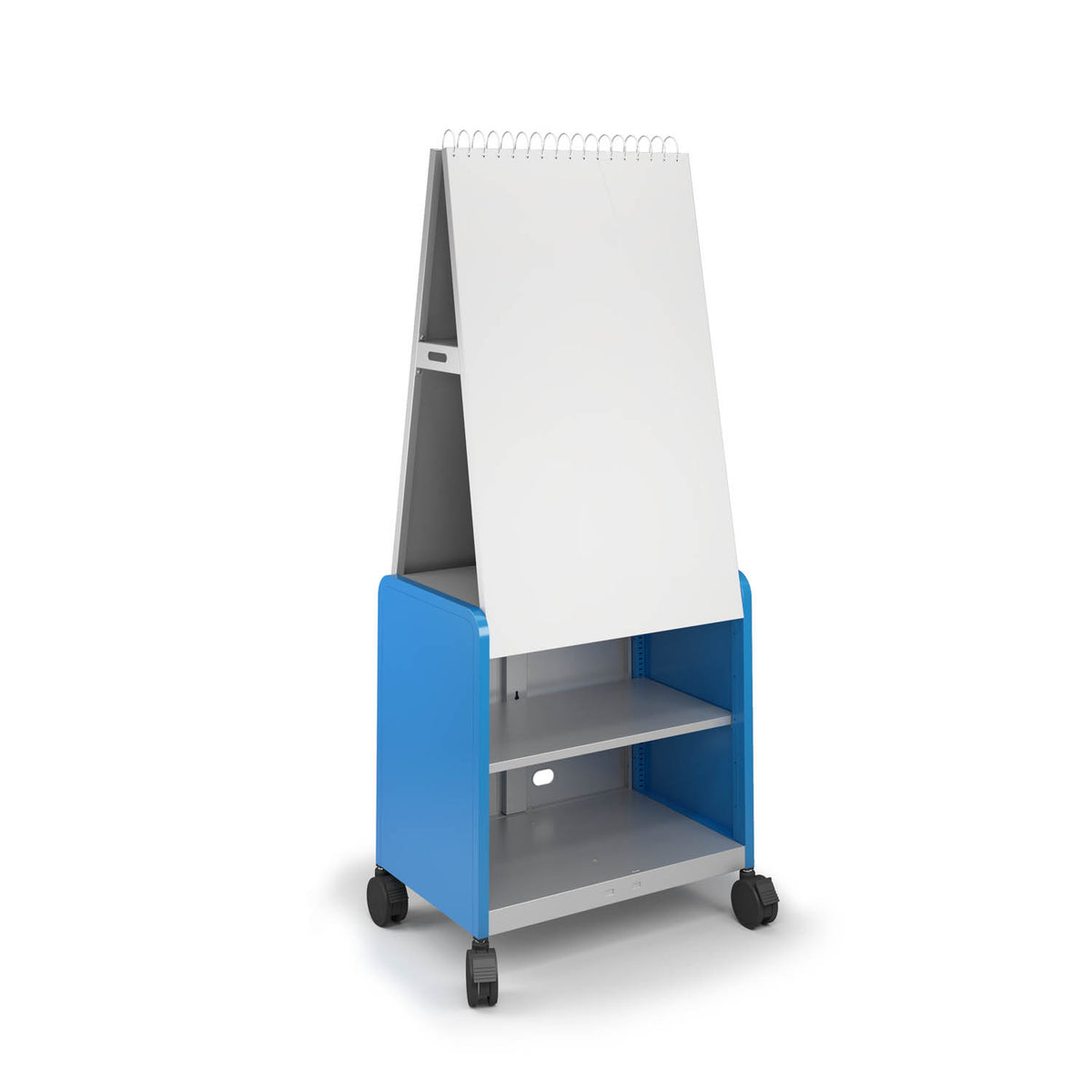 Mobile whiteboard easel with storage