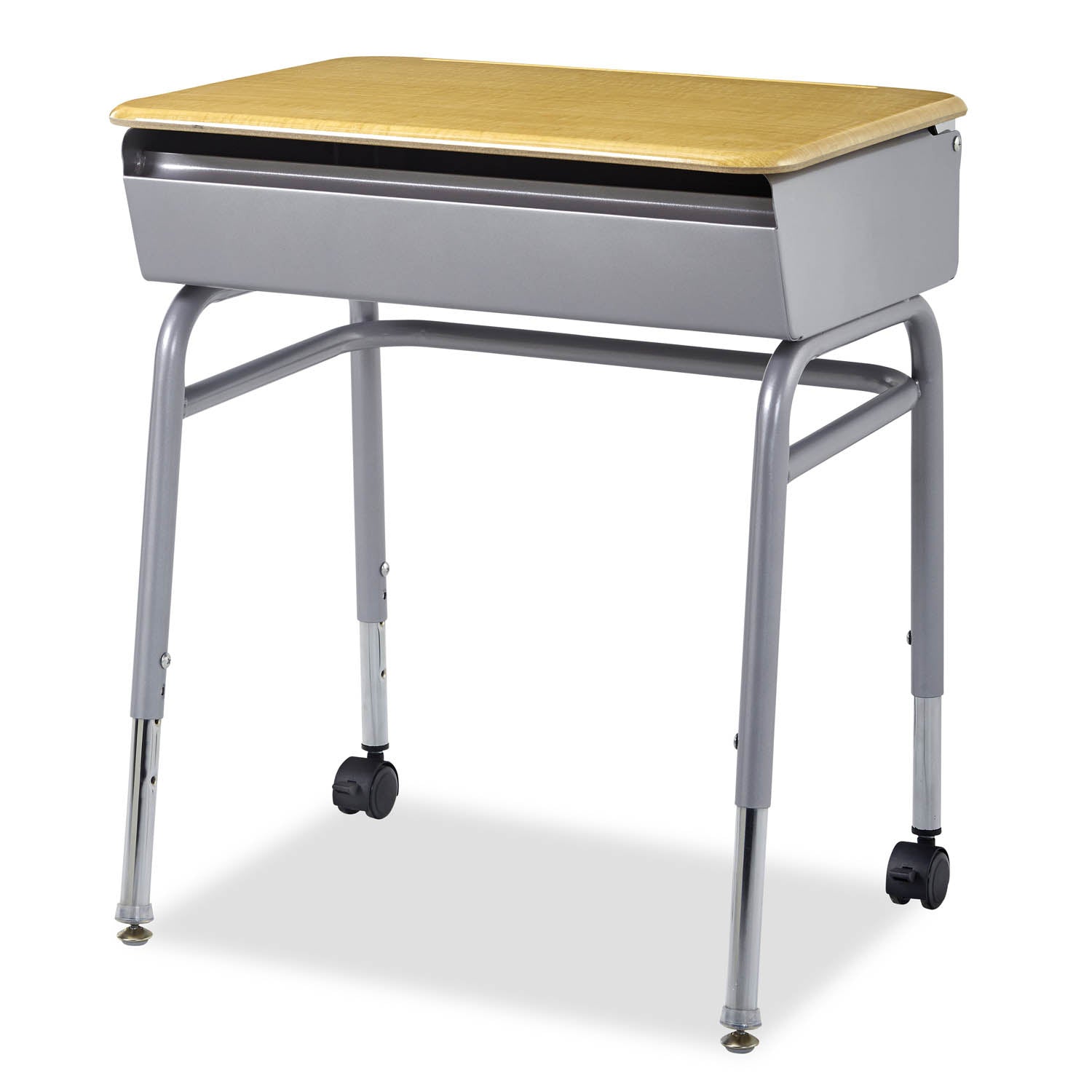 Honor Roll 4-Leg Lift Lid Desk with casters