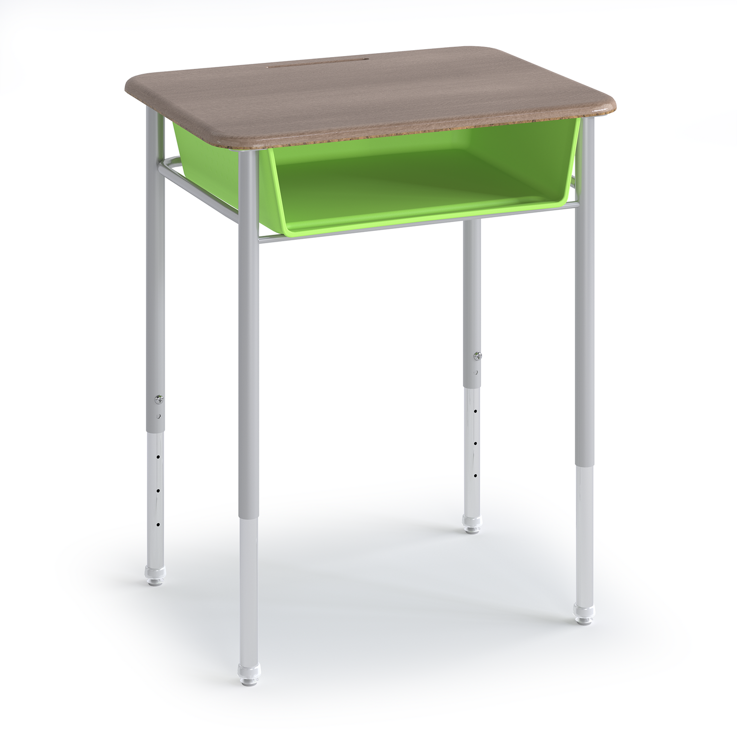 Wood-tone and lime green Honor Roll Plastic Book Box Desk