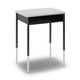 Honor Roll Round Leg Desk with black hard plastic top and vapor edge