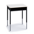 Honor Roll Round Leg Desk with hard plastic top, high-rise, dark gray
