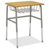 Honor Roll Study Top Desk with hard plastic top and wire shelf