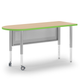 Wood-tone and lime green Inspire bullet-end teacher desk