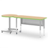 Inspire teacher desk paired with a sit-stand crescent