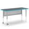 Blue and gray Inspire rectangle teacher desk