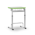 Lime green Integrity Cantilever Standing Desk with wire shelf