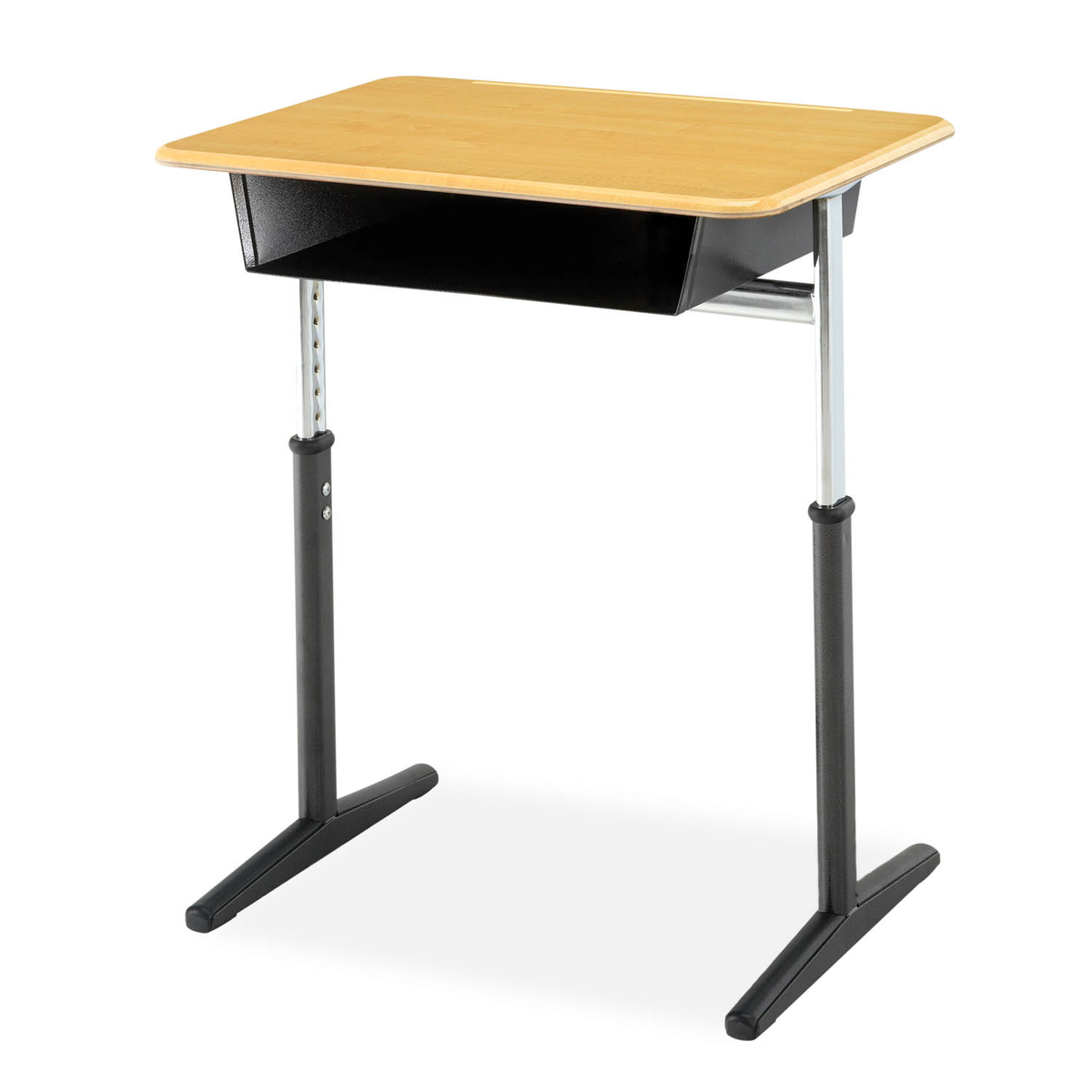 Integrity T-Leg Desk, adjustable height with book box